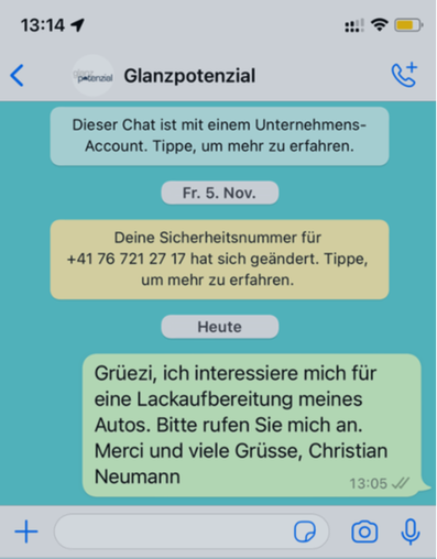 WhatsApp Nachricht